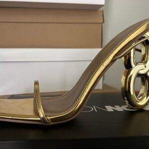 Fashion Nova Gold Sculptural Heels